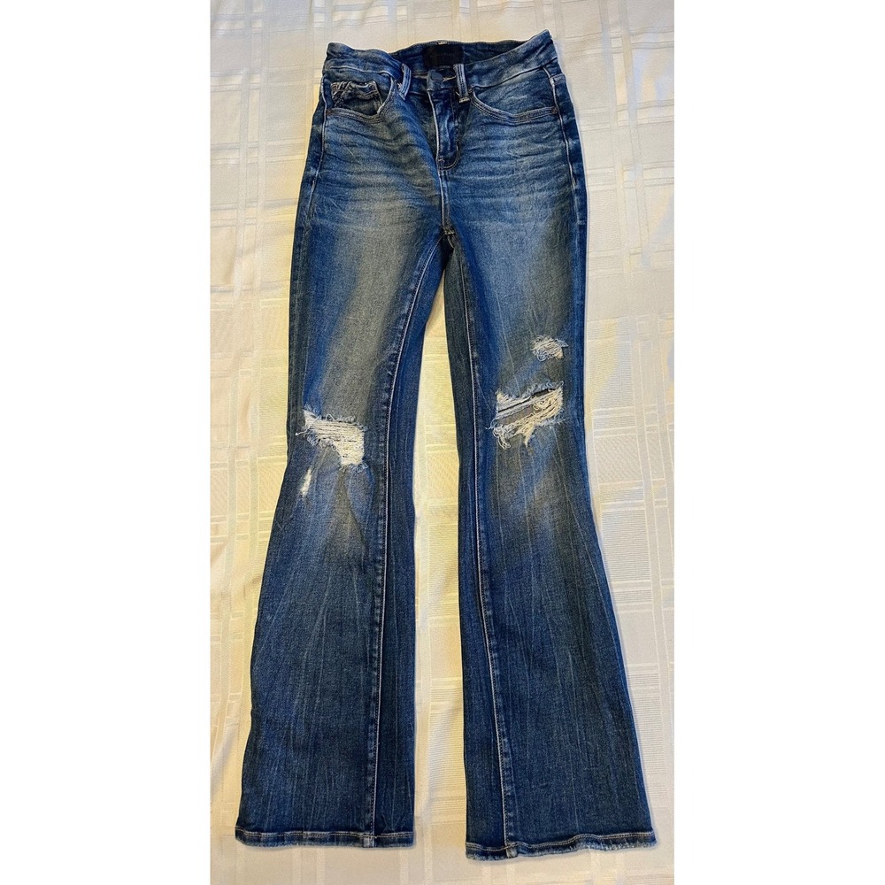 Buckle Black Jeans Womens 25 x 30 Tailored Bootcut Fit No 35 Distressed Stretch